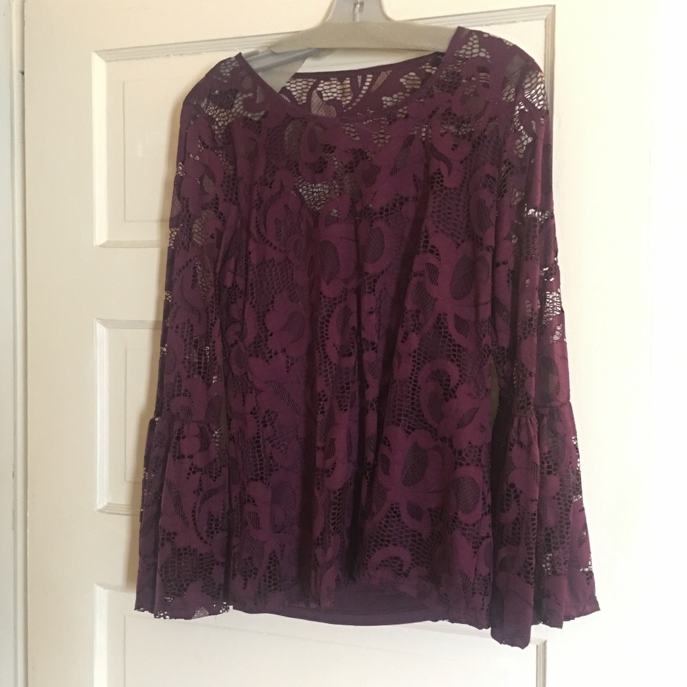 I-N-C International Concepts Purple Lace Top – Size M